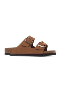 Klapki damskie Birkenstock Arizona Leve Mink. Kolor: brązowy. Materiał: skóra