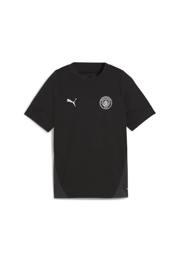 Puma - Młodzieżowa koszulka treningowa Manchester City PUMA Black Silver Metallic. Kolor: czarny, szary, wielokolorowy