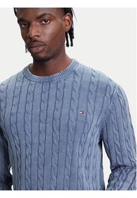 TOMMY HILFIGER - Tommy Hilfiger Sweter Classic MW0MW39524 Błękitny Regular Fit. Kolor: niebieski. Materiał: bawełna #3