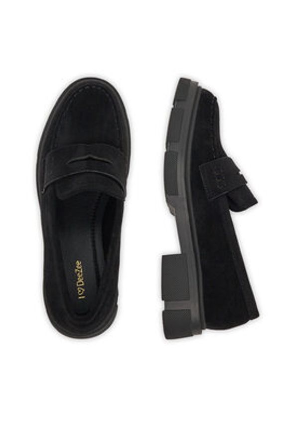 DeeZee Loafersy LZP01 Czarny. Kolor: czarny. Materiał: materiał