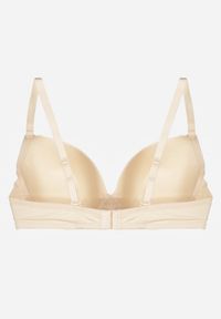 Renee - Beżowy Gładki Biustonosz o Klasycznym Fasonie Arriethia. Kolor: beżowy. Wzór: gładki #5
