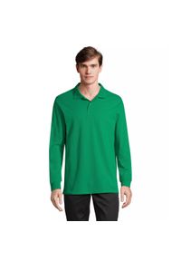 SOL'S - Koszulka polo z długim rękawem Sol's Pacific. Typ kołnierza: polo. Kolor: zielony. Długość rękawa: długi rękaw. Długość: długie #1