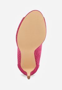 Renee - Fuksjowe Ażurowe Sandały Vices na Szpilce Selanna. Okazja: na spotkanie biznesowe. Kolor: różowy. Wzór: ażurowy. Sezon: lato. Obcas: na szpilce. Styl: biznesowy, elegancki. Wysokość obcasa: średni #7