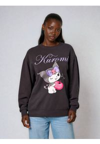 Sinsay - Bluza crewneck z nadrukiem Kuromi - szary. Kolor: szary. Wzór: nadruk