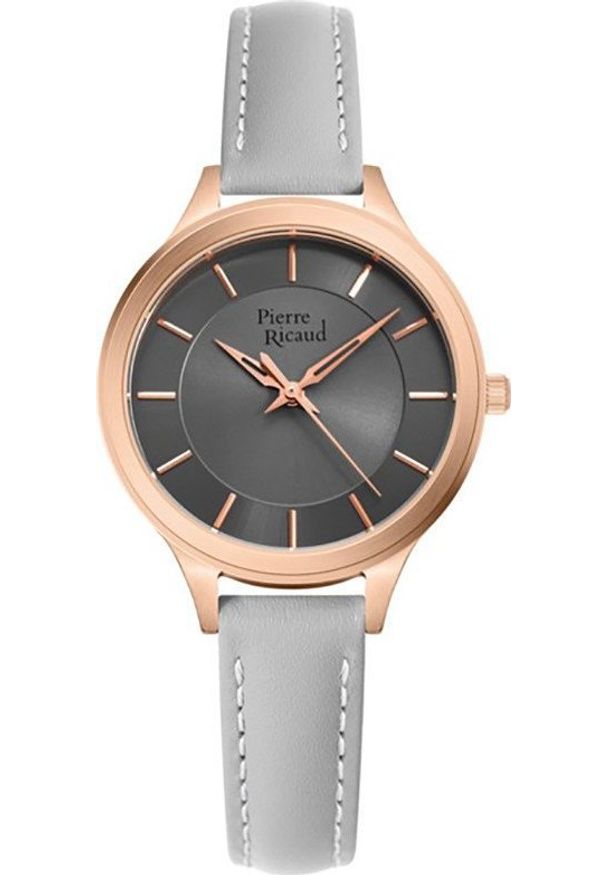 Zegarek Pierre Ricaud Zegarek damski Pierre Ricaud P21012.9GR7Q szary. Kolor: szary