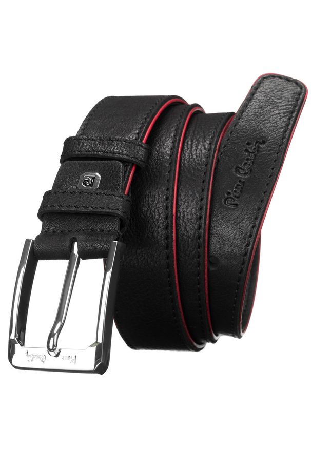Pasek skórzany Pierre Cardin 9033 czarny. Kolor: czarny. Materiał: skóra. Styl: elegancki, casual