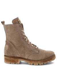 Beżowe Botki Armodo Modne Buty Na Jesień. Okazja: na co dzień. Zapięcie: sznurówki. Kolor: beżowy. Materiał: skóra. Sezon: jesień. Obcas: na obcasie. Styl: casual. Wysokość obcasa: średni #6
