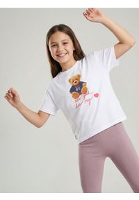 Sinsay - Bawełniana koszulka z nadrukiem I LOVE NY - kremowy. Kolor: kremowy. Materiał: bawełna. Wzór: nadruk #1