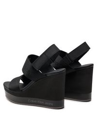 Calvin Klein Jeans Sandały Wedge Sandal Webbing In Mr YW0YW01360 Czarny. Kolor: czarny #5