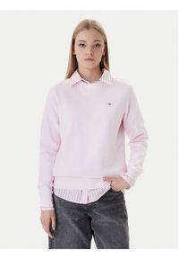 Tommy Jeans Bluza Flag DW0DW19959 Różowy Regular Fit. Kolor: różowy. Materiał: bawełna #1
