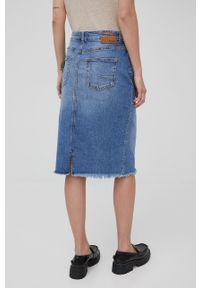 Mos Mosh spódnica jeansowa mini prosta. Okazja: na co dzień. Kolor: niebieski. Materiał: jeans. Styl: casual #2