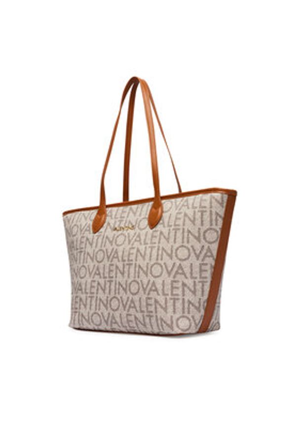 VALENTINO - Valentino Torebka Logo VBSA1F02 Beżowy. Kolor: beżowy. Materiał: skórzane