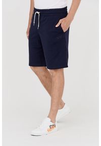 Guess - GUESS Granatowe dresowe szorty męskie, Rozmiar L. Kolor: niebieski. Materiał: bawełna, dresówka #3