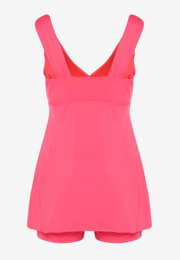 Born2be - Fuksjowe Tankini Dwuczęściowe z Topem Bandeau i Szortami Landrila. Kolor: różowy