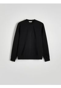 Reserved - Gładka bluza z bawełną - czarny. Kolor: czarny. Materiał: bawełna. Wzór: gładki #1