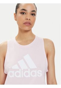 Adidas - adidas Top Essentials Big Logo H10205 Różowy Regular Fit. Kolor: różowy. Materiał: bawełna #3