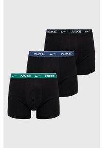 Nike bokserki (3-pack) męskie kolor czarny. Kolor: czarny. Materiał: skóra, włókno, tkanina
