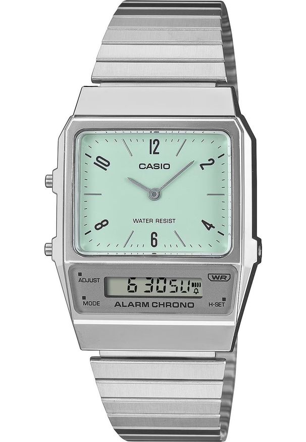 Zegarek Casio Vintage Zegarek damski Casio AQ-800E-3AEF srebrny. Kolor: srebrny. Styl: vintage