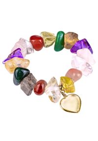 Samba Gems - SAMBA Bransoletka kwarc serce. Materiał: pozłacane, złote, z mosiądzu, metalowe. Wzór: geometria, aplikacja. Kamień szlachetny: kwarc #1