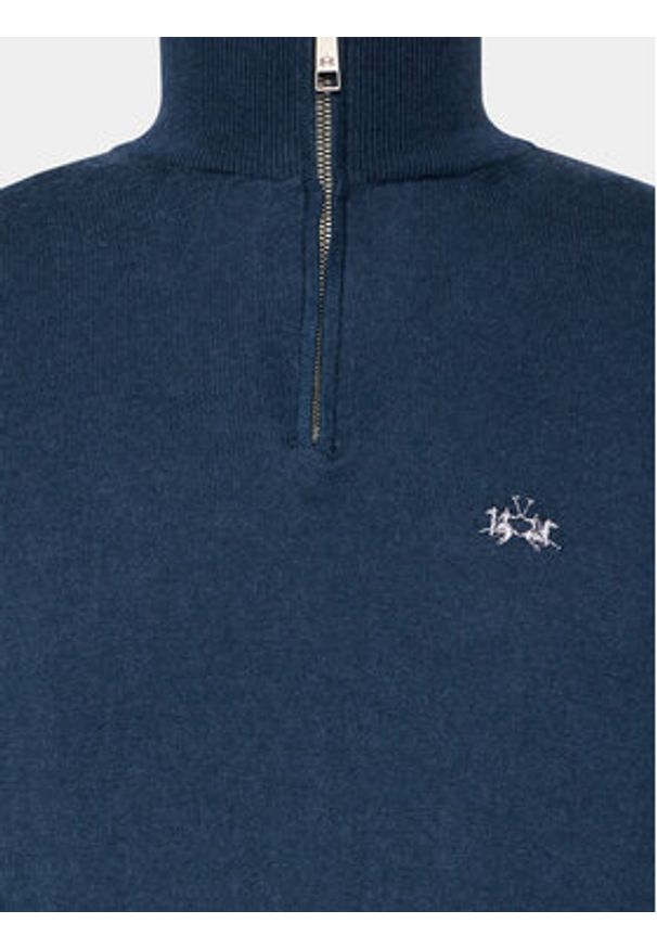 La Martina Sweter WMS003 YW091 Granatowy Regular Fit. Kolor: niebieski. Materiał: bawełna