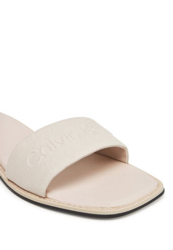 Calvin Klein Klapki Flat Slide - He HW0HW02378 Écru. Materiał: materiał