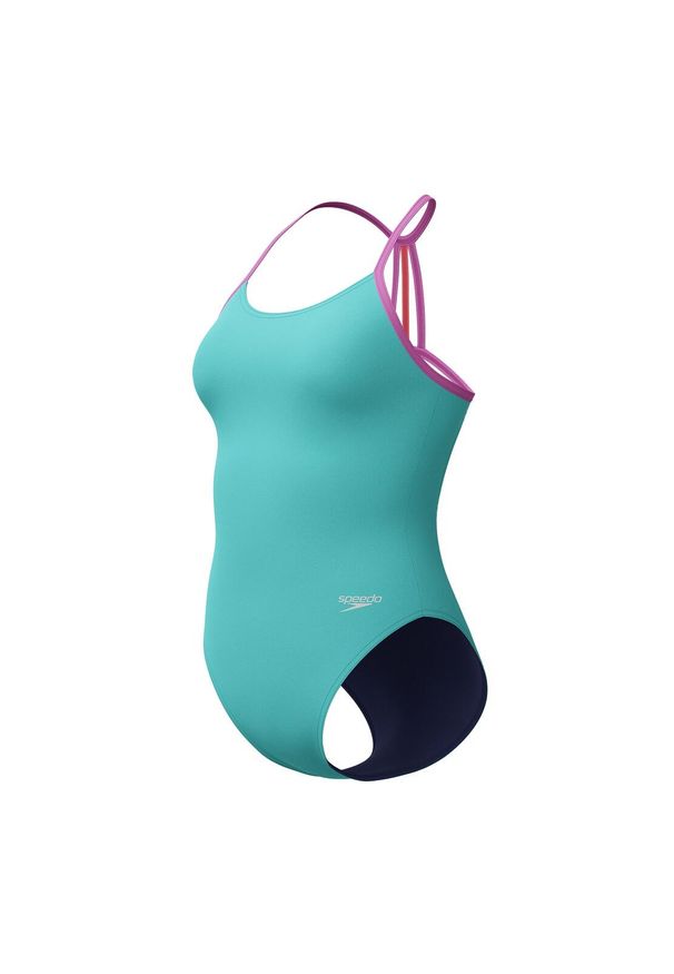 Strój kąpielowy jednoczęściowy dziewczęcy na basen Speedo Solid Line. Kolor: niebieski