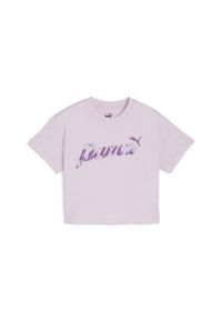 Dziewczęcy crop top Puma Blossom ESS+. Kolor: fioletowy