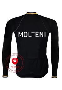 REDTED - Koszulka kolarska Molteni Vintage (POLAR) - CZERWONY - Czarny. Kolor: wielokolorowy, pomarańczowy, czarny. Materiał: poliester. Sport: kolarstwo