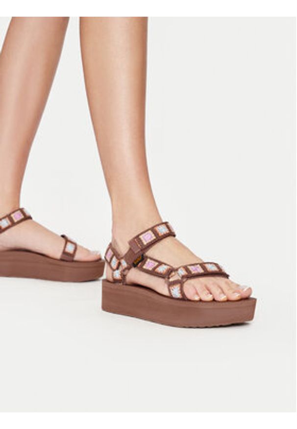 Teva Sandały Flatform Universal Crochet 1150210 Brązowy. Kolor: brązowy. Materiał: materiał
