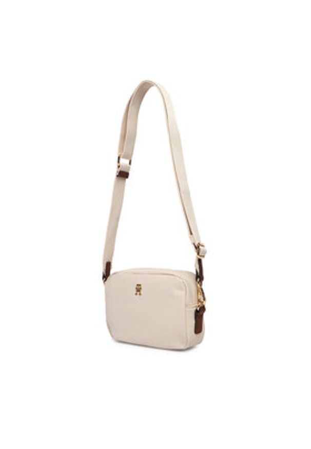 TOMMY HILFIGER - Tommy Hilfiger Torebka Popette Camera Bag AW0AW17704 Beżowy. Kolor: beżowy. Materiał: skórzane