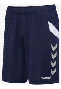 Spodenki Hummel Move Tech dla Dzieci Navy 116. Okazja: na uczelnię. Kolor: niebieski. Materiał: poliester. Styl: sportowy. Sport: joga i pilates