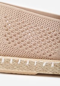 Renee - Ciemnobeżowe Espadryle z Plecioną Cholewką przed Kostkę Mokosa. Okazja: na co dzień. Wysokość cholewki: przed kostkę. Kolor: beżowy. Materiał: jeans. Szerokość cholewki: normalna. Styl: elegancki, wakacyjny, casual #4