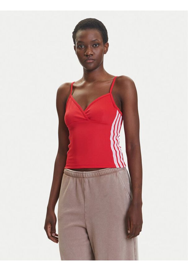 Adidas - adidas Top Seasonal Essentials 3-Stripes JM1910 Czerwony Slim Fit. Kolor: czerwony. Materiał: syntetyk