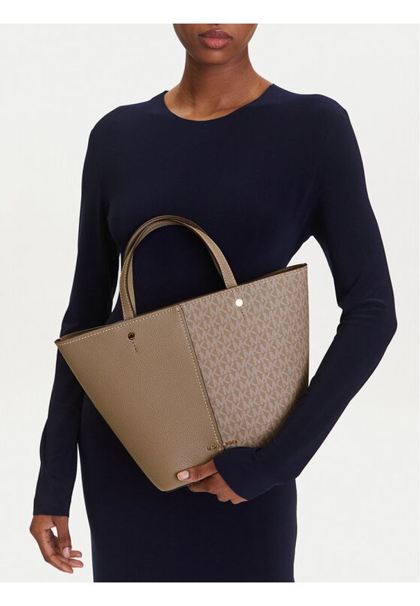 MICHAEL Michael Kors Torebka Flora 30T5GFFT2B Beżowy. Kolor: beżowy. Materiał: skórzane