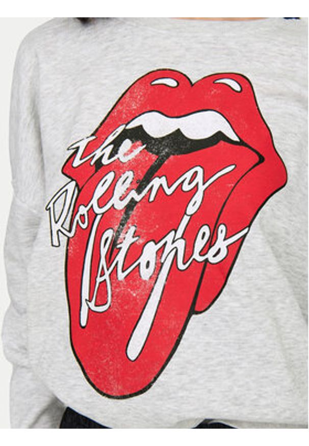 only - ONLY Bluza Rolling Stones 15345927 Szary Regular Fit. Kolor: szary. Materiał: syntetyk