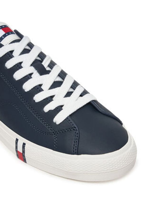 Tommy Jeans Sneakersy Archive Vulc. Y2K Long Lace EM0EM01676 Granatowy. Kolor: niebieski. Materiał: skóra