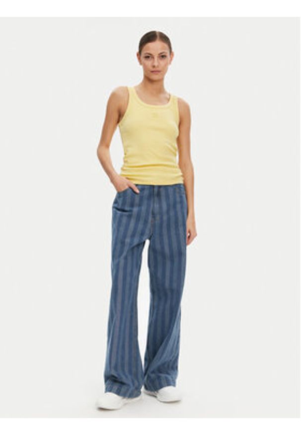 Hugo - HUGO Top Datamia 50514489 Żółty Slim Fit. Kolor: żółty. Materiał: bawełna