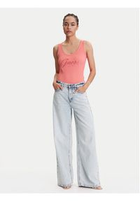 Guess Top W5YP00 KCXJ2 Różowy Regular Fit. Kolor: różowy. Materiał: syntetyk #3