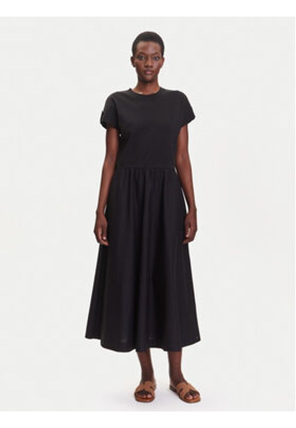 TOMMY HILFIGER - Tommy Hilfiger Sukienka codzienna Modern Cody WW0WW46711 Czarny Regular Fit. Okazja: na co dzień. Kolor: czarny. Materiał: bawełna. Typ sukienki: proste. Styl: casual