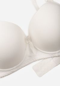 Renee - Jasnobeżowy Biustonosz o Gładkim Wykończeniu z Kokardką Phiphise. Kolor: beżowy. Wzór: gładki #4