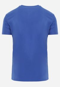 Born2be - Niebieska Koszulka T-shirt z Bawełny z Dekoltem w Serek Rionisse. Okazja: do domu, do pracy. Typ kołnierza: dekolt w serek. Kolor: niebieski. Materiał: bawełna. Styl: klasyczny, elegancki #5