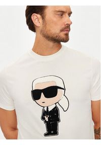 Karl Lagerfeld - KARL LAGERFELD T-Shirt 755075 544250 Biały Regular Fit. Typ kołnierza: dekolt w karo. Kolor: biały. Materiał: bawełna #3