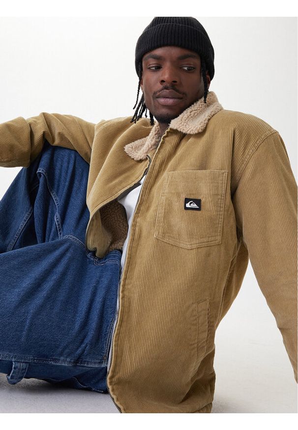 Quiksilver Kurtka przejściowa Dna Sherpa Harrington EQYJK04201 Beżowy Regular Fit. Kolor: beżowy. Materiał: sztruks