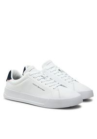 TOMMY HILFIGER - Tommy Hilfiger Sneakersy Th Court Lth Detail Ess FM0FM05367 Biały. Kolor: biały. Materiał: skóra #6
