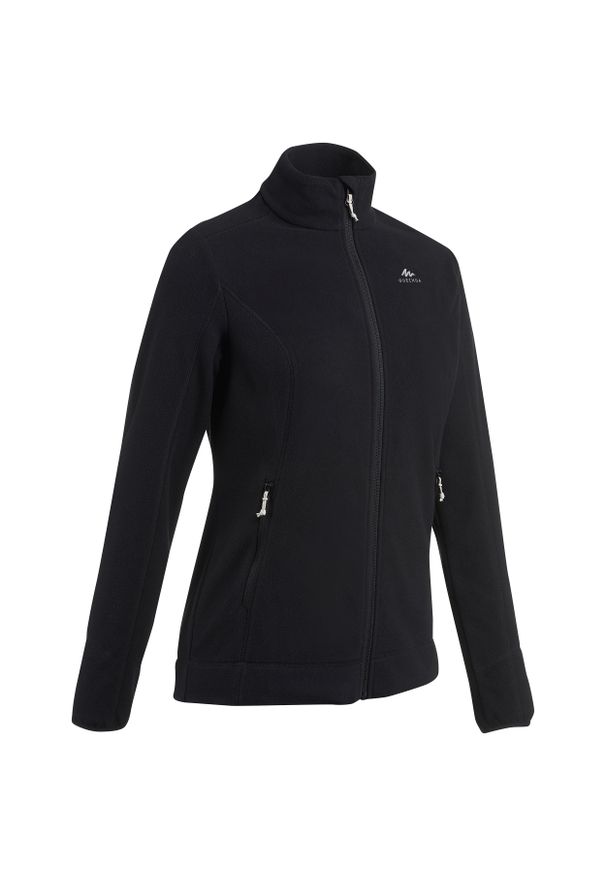 quechua - Polar turystyczny damski Quechua MH120. Typ kołnierza: kołnierzyk stójkowy. Kolor: czarny. Materiał: poliester, materiał. Sport: wspinaczka