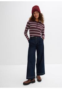 bonprix - Dżinsy o kroju wide leg, high waist z wygodnym pasem. Stan: podwyższony. Kolor: niebieski. Styl: elegancki #2