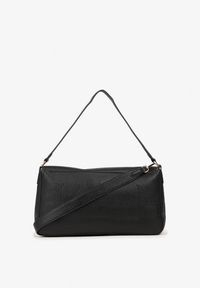 Born2be - Czarna Prostokątna Torebka na Ramię z Metaliczną Ozdobą Durrive. Kolor: czarny. Wzór: aplikacja. Styl: klasyczny, casual, elegancki. Rodzaj torebki: na ramię #4
