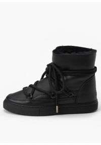 Inuikii - INUIKII FULL LEATHER Śniegowce damskie. Okazja: na co dzień, do pracy, na spacer. Kolor: czarny. Styl: casual