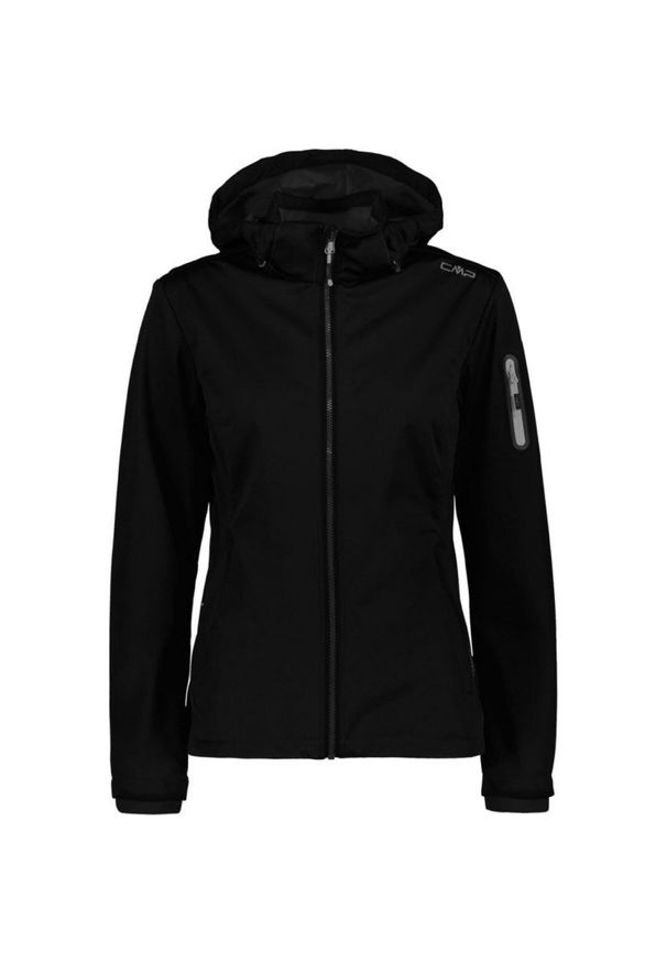 Kurtka damska turystyczna Softshell CMP 39A5016. Kolor: czarny, szary, wielokolorowy. Materiał: softshell. Sport: turystyka piesza