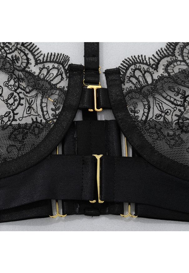 Intica - Zestaw bielizny koronkowej z regulowanymi ramiączkami Karrie. Kolor: czarny. Materiał: koronka. Wzór: koronka